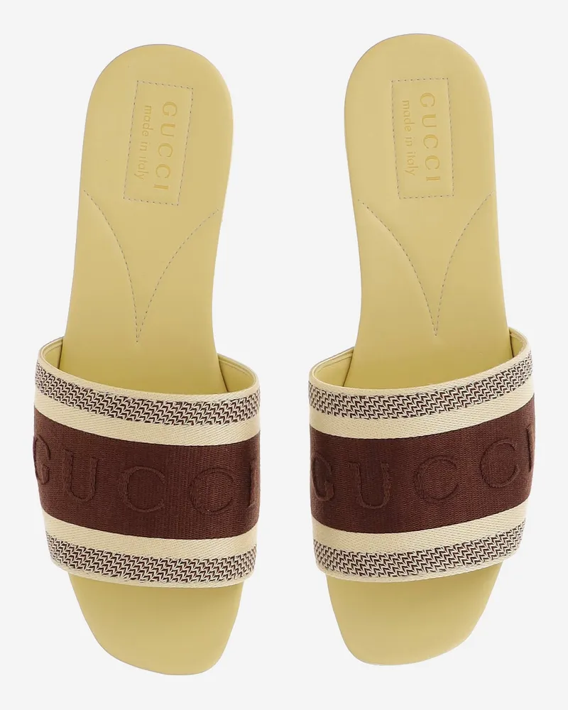 Gucci GG Monogram Canvas Platform Sandals — Yellow Yellow