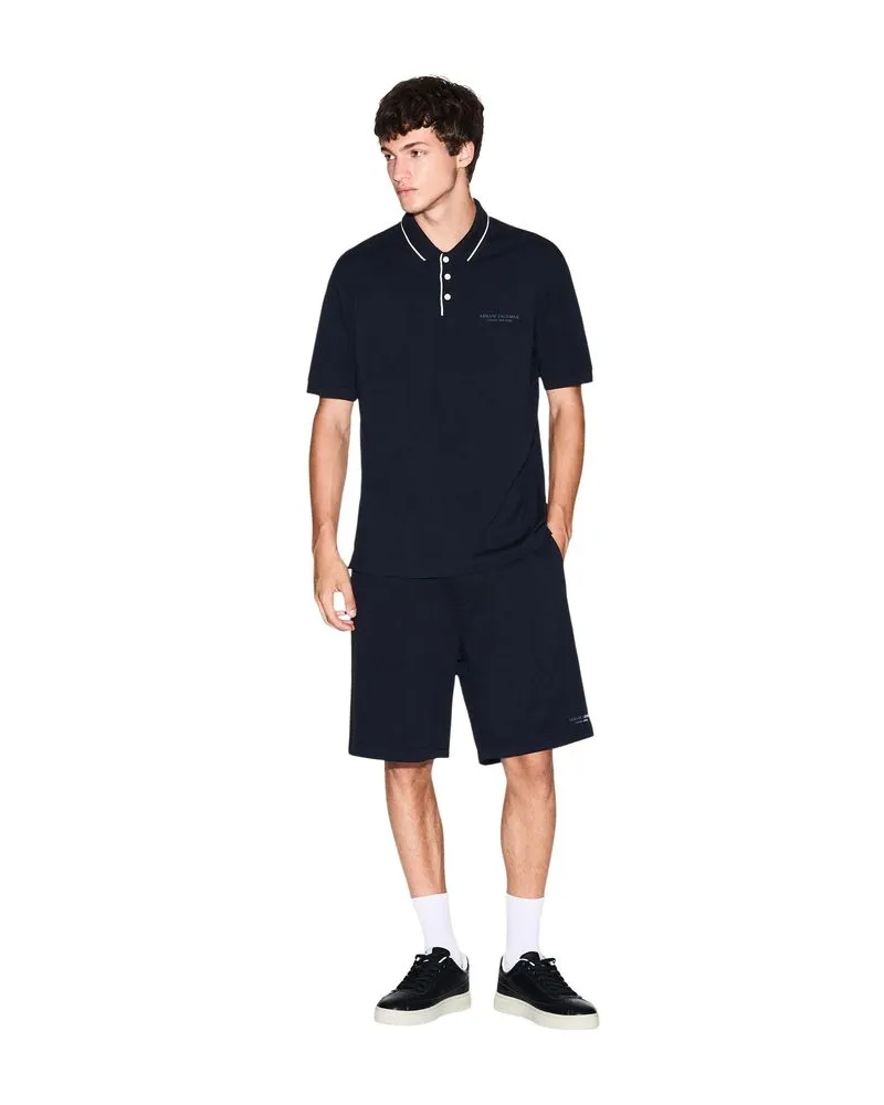 Armani Exchange Cotton Drawstring Shorts — Blue Blue