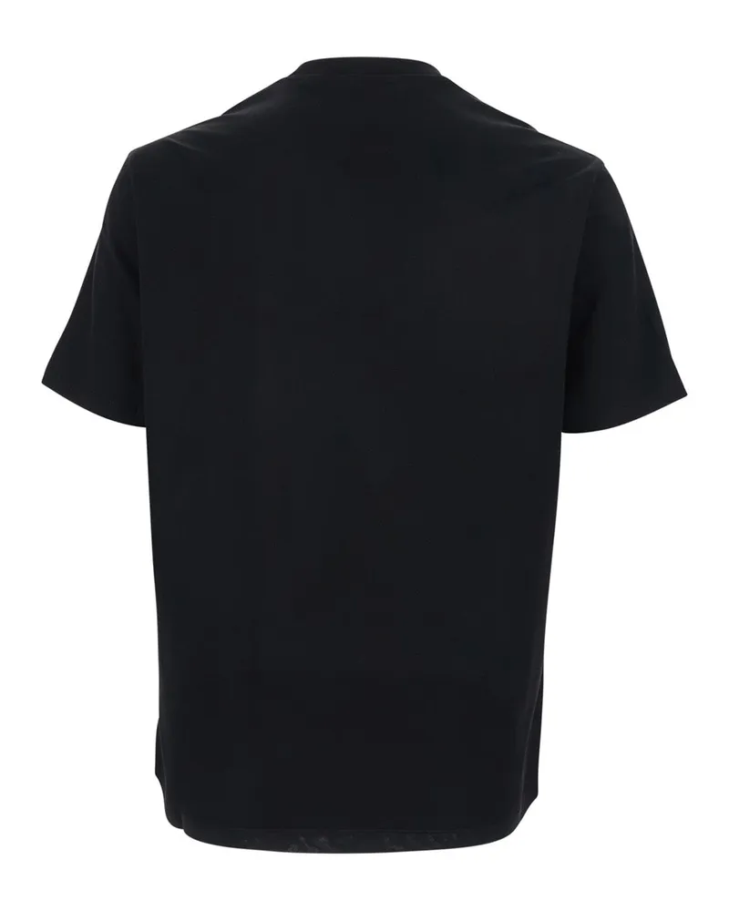 Emporio Armani Cotton Jacquard Crew Neck T-Shirt — Black Black