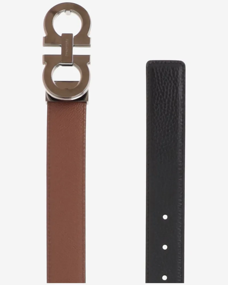 Ferragamo Men's Belt Calf Leather Black-New Navy Dkb-Radica Black/new Dkb/radica Black