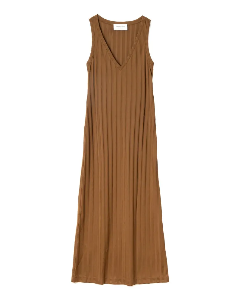 Viktor & Rolf Ribbed Knit Dress — Brown Brown