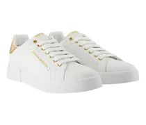 Women's Logo-Embellished Calfskin Sneaker White