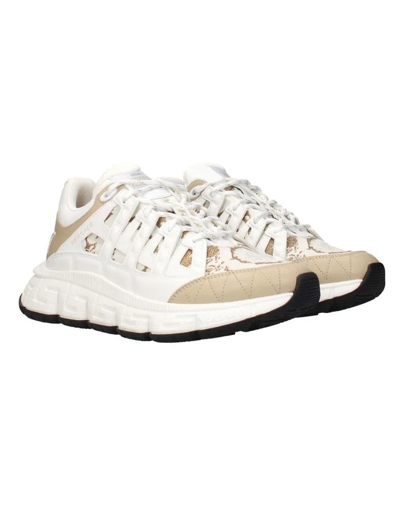 Versace Men's White Fabric Athletic Sneakers White