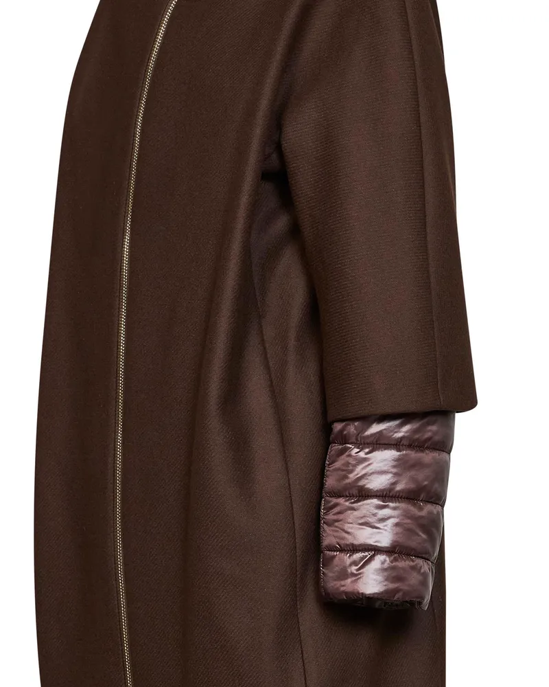 Herno Virgin Wool and Ultralight Nylon Coat — Brown Brown