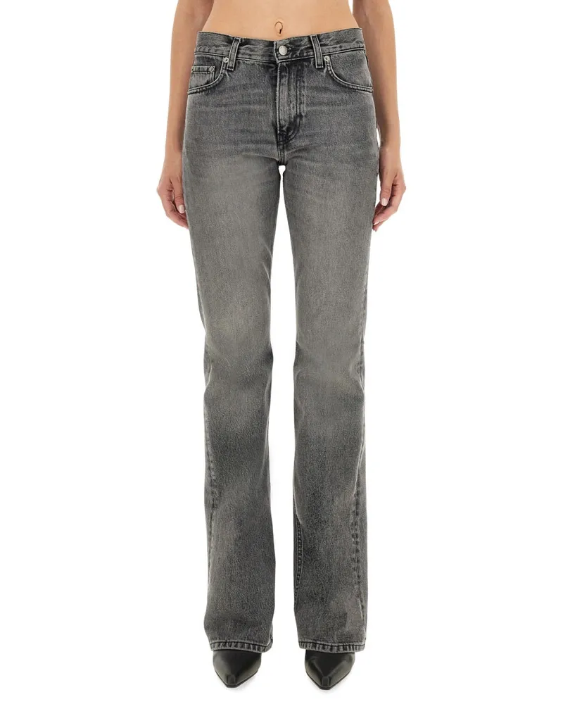 Haikure Flare Fit Cotton Jeans — Gray Gray