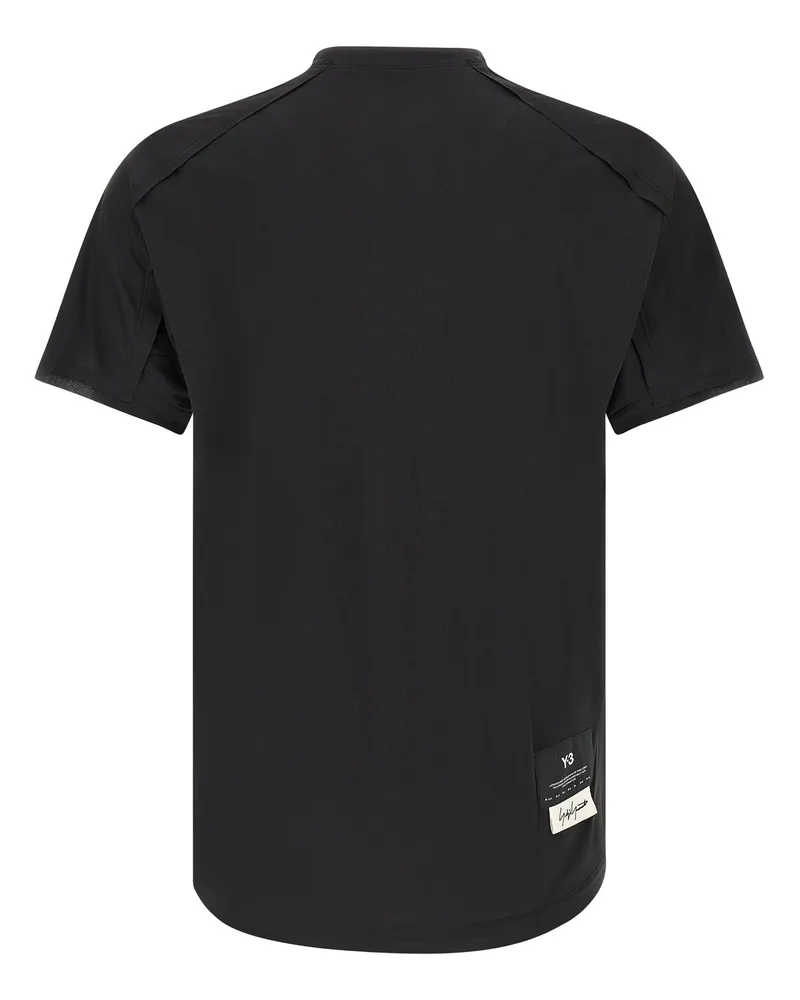 Y-3 Men Black Polyester T-Shirt Black