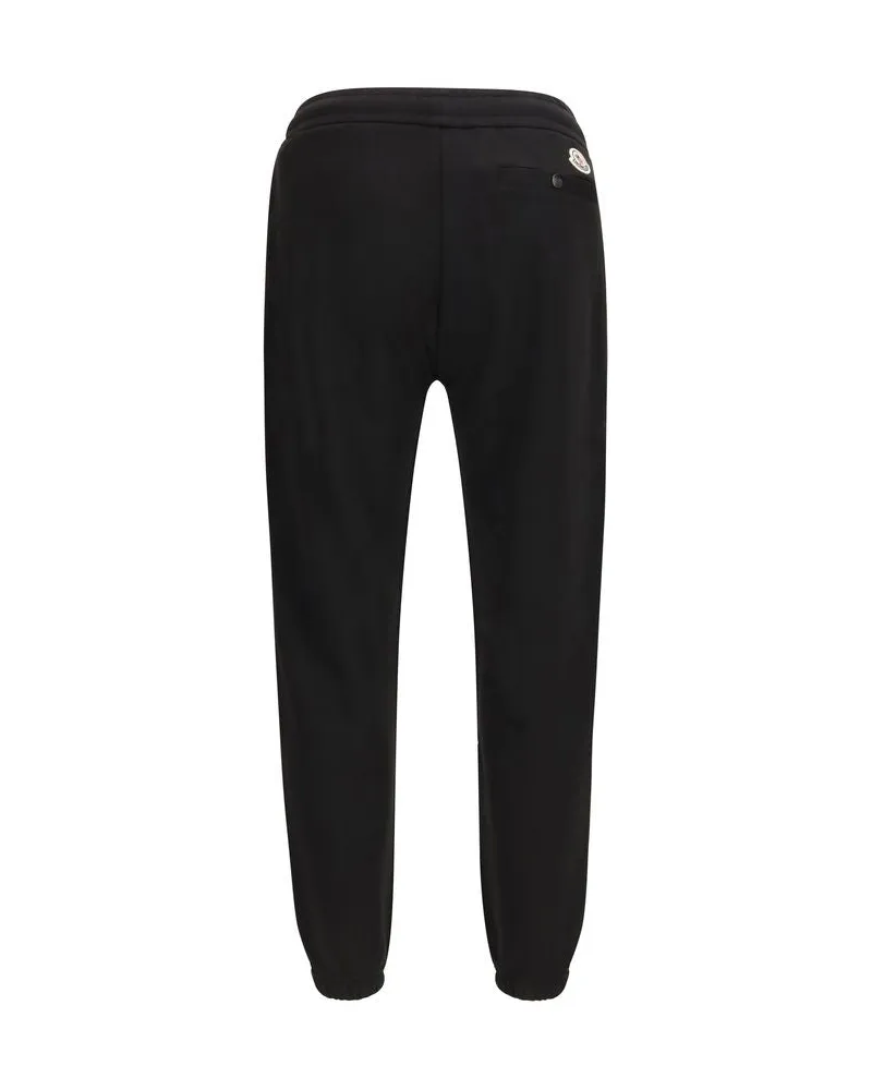 Moncler Men's Black Cotton Athletic Pants Black