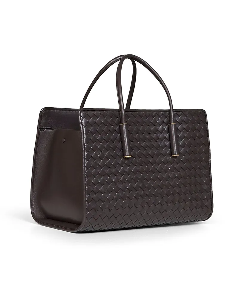 Bottega Veneta Women's Tote Bag Barbara Brown Lambskin Handbags Hand Brown