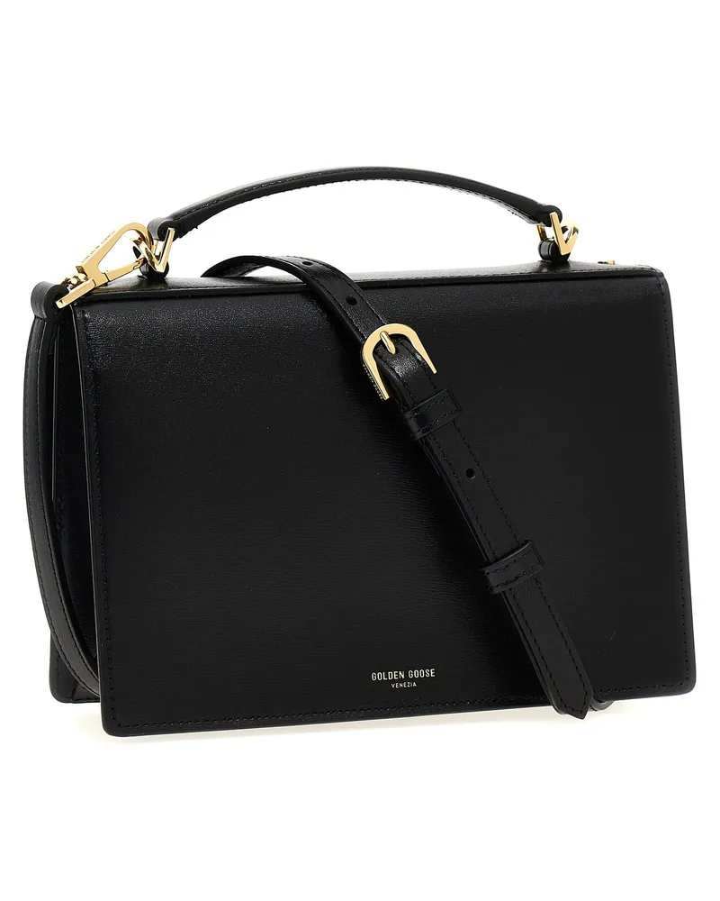 Golden Goose Palmellato Leather Top Handle Bag — Black Black