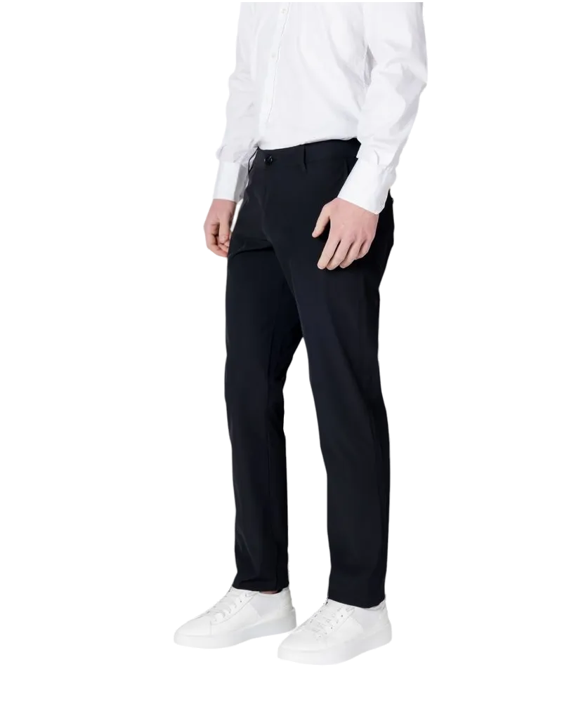 Armani Exchange Cotton Regular Fit Trousers — Black Black