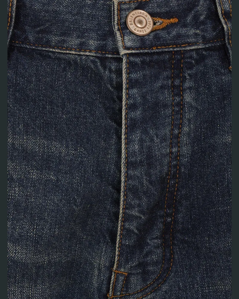 Balenciaga Straight-Leg Cotton Denim Jeans — Blue Blue