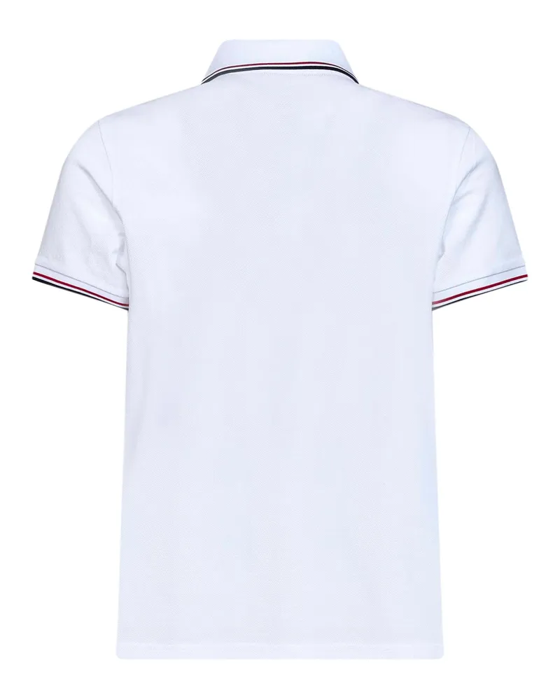 Moncler Piqué Cotton Polo Shirt — White White