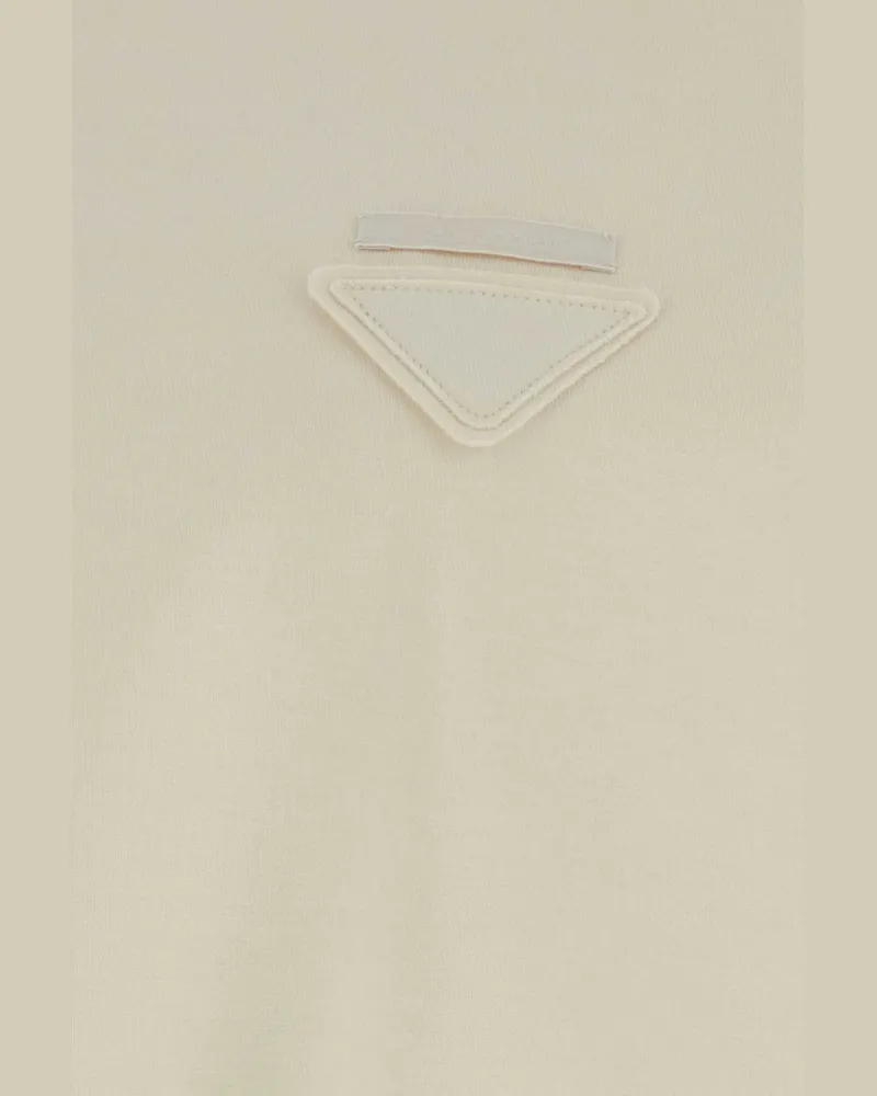 Prada Stretch Cotton Oversize Sweatshirt — Beige Beige