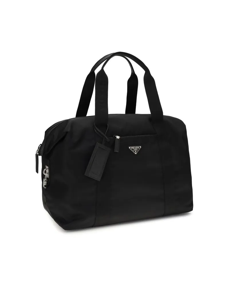 Prada Men's Black Recycled Polyamide Luggage And Travel Bag Black