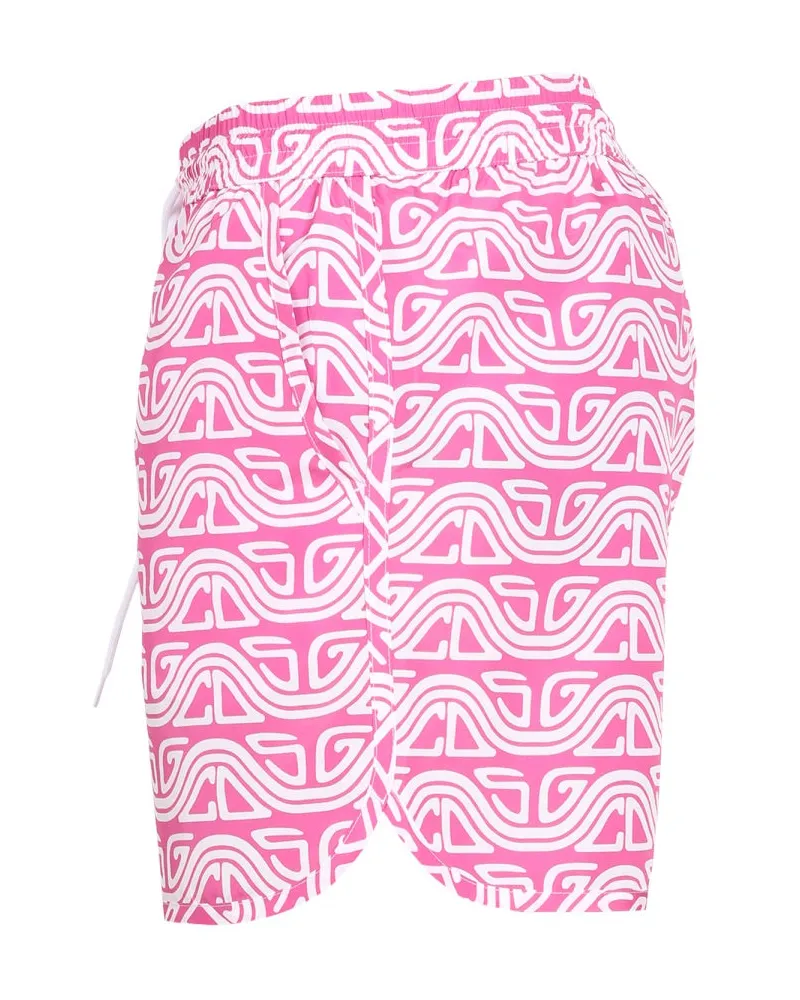 GCDS Waved Print Swim Shorts — Pink Pink