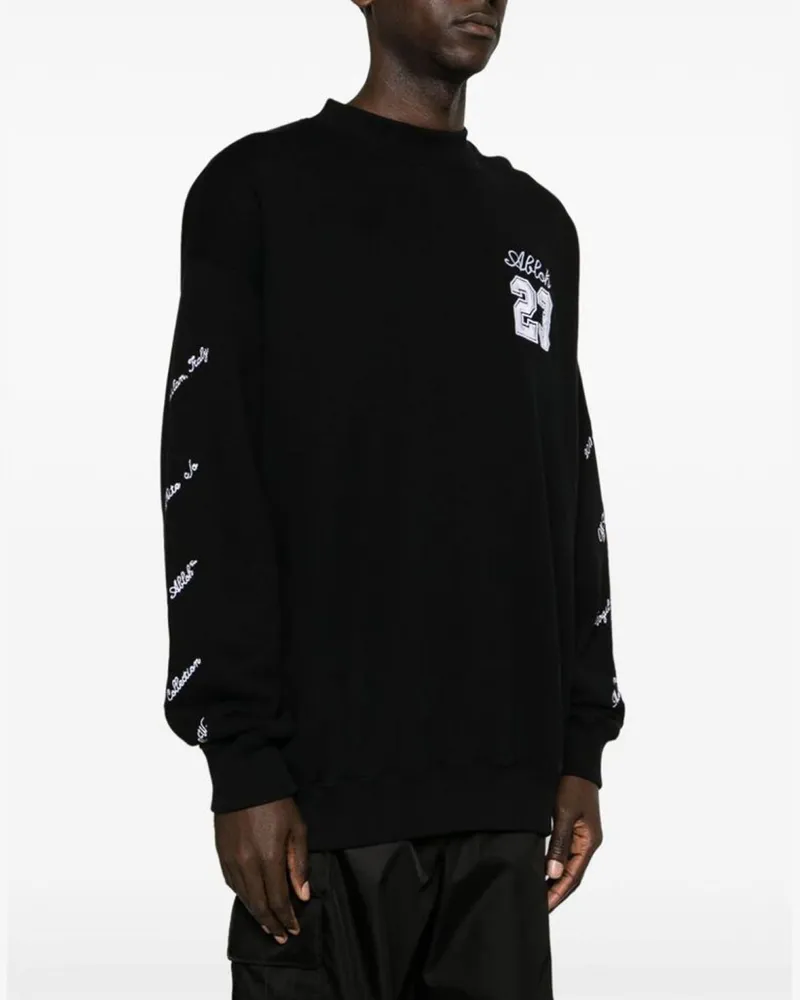 OFF-WHITE Men's Abloh 23 Logo Skate Sweatshirt Black Clothing > Knitwear Black