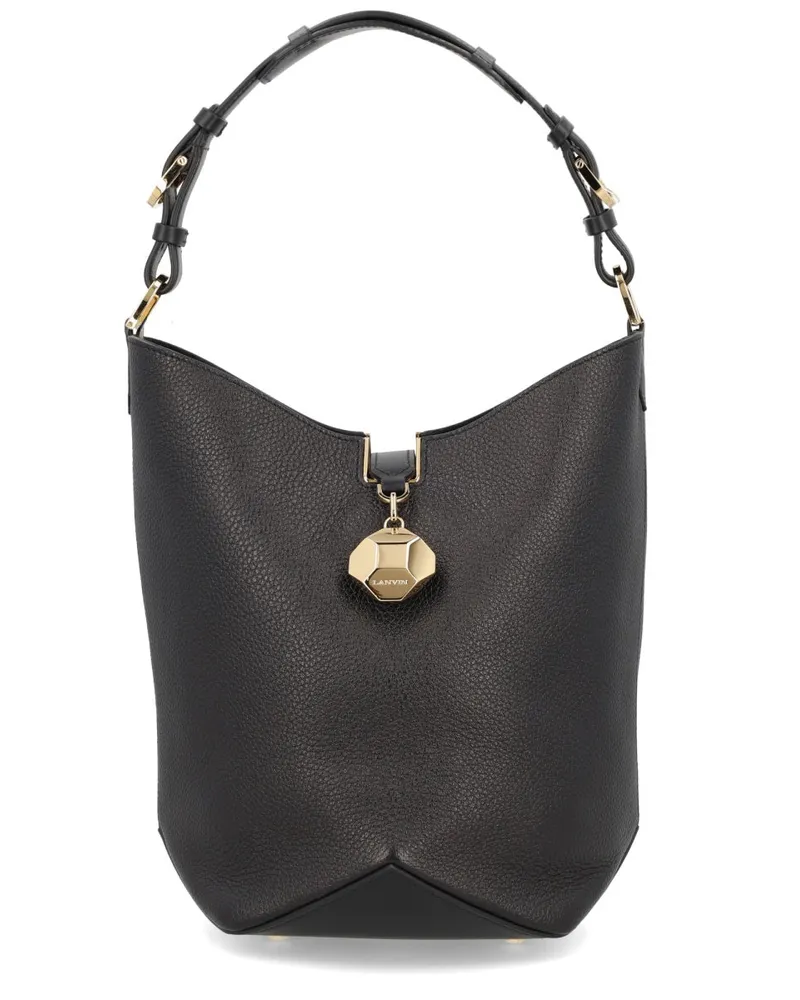 Lanvin Women's Catch Handbag Black Calf Leather Handbags Hand Bags Black