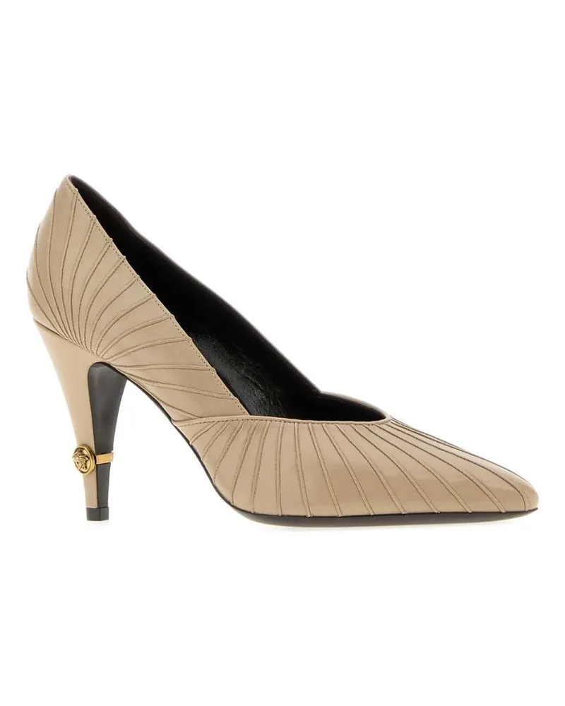 Versace 1k13jbeigegold82 Scarpe Con Tacco High Heel Shoes Beige