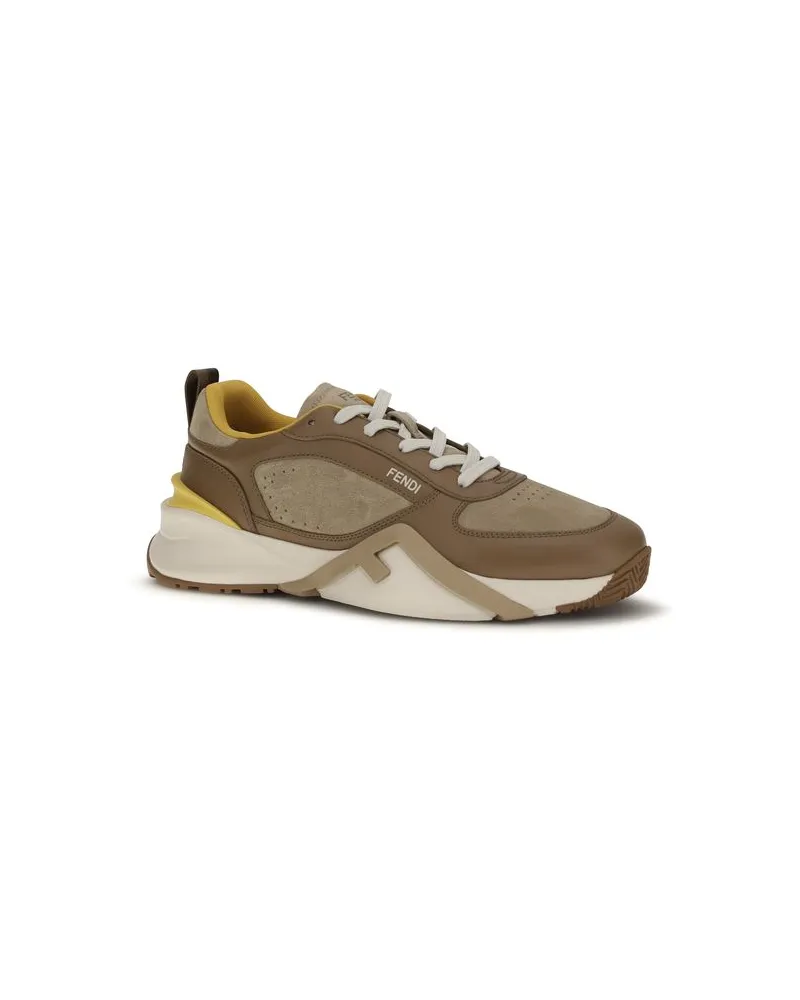 Fendi Men's Multicolor Calf Leather Bos Taurus Athletic Sneakers Multicolor