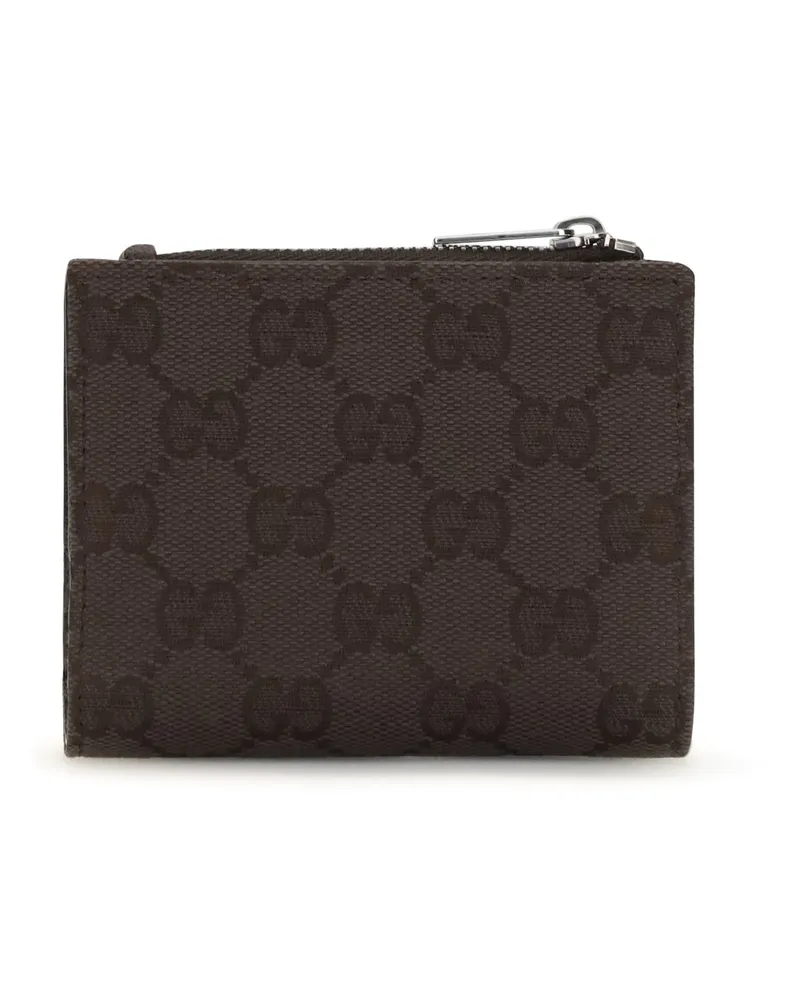 Gucci GG Fabric with Plaque Wallet — Brown Brown
