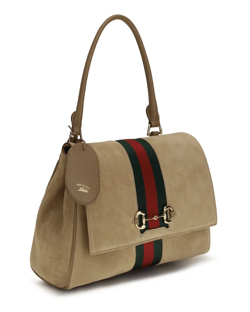 Gucci Women's Medium Paparazzo Handbag Sand Dune-Dk San.d-V Calf Leather Bos Taurus Handbags Dune/dk San.d/v Hand Bags Beige