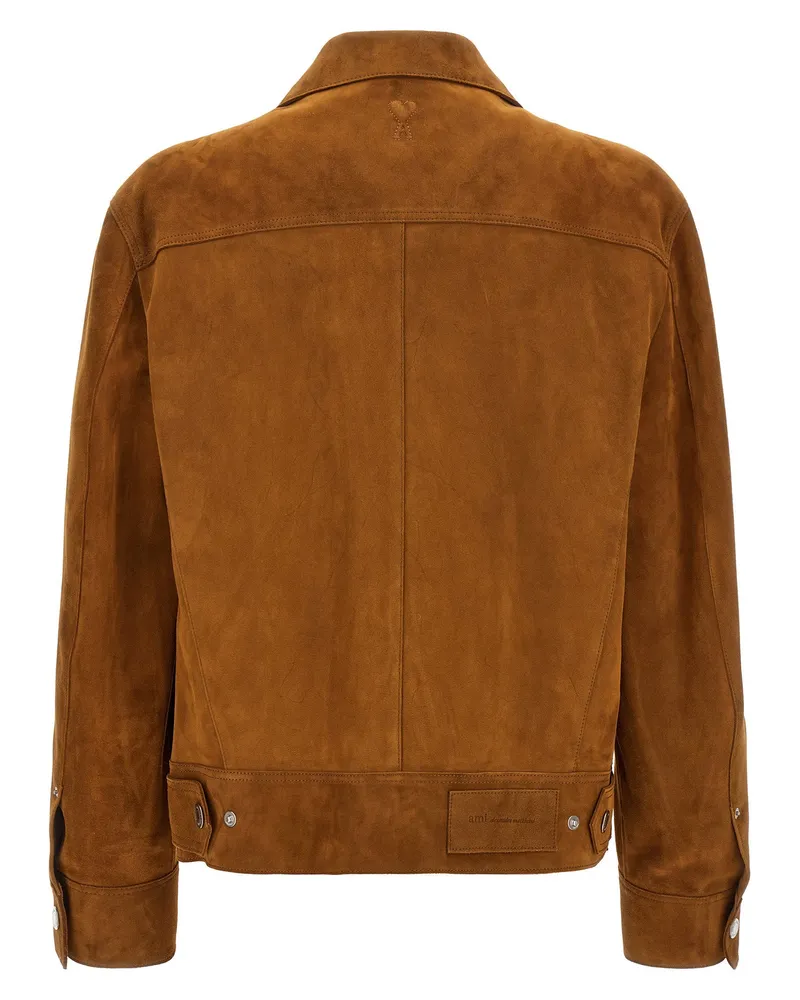 AMI Paris Trucker Jacket — Brown Brown