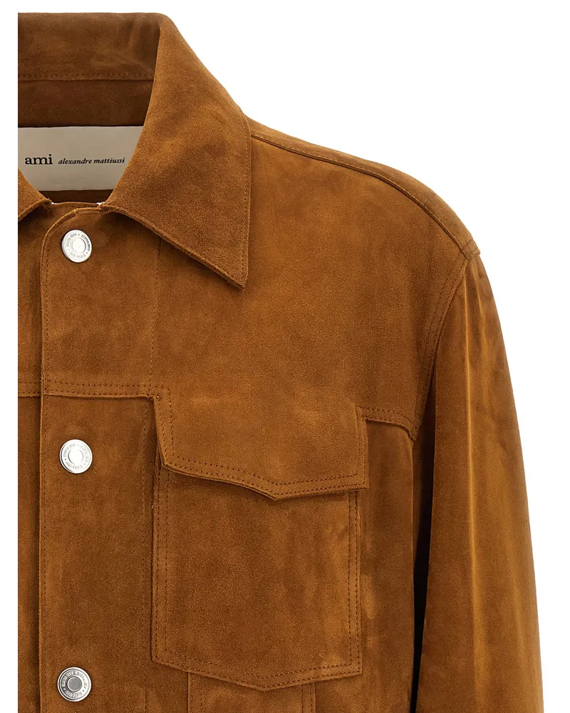 AMI Paris Trucker Jacket — Brown Brown
