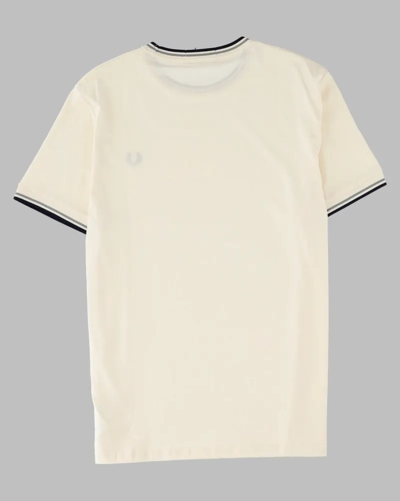 Fred Perry Logo-Embroidered Cotton T-Shirt — Ivory Ivory
