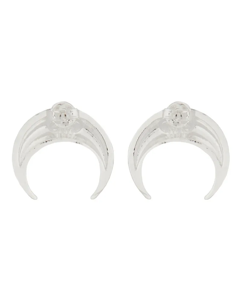 Marine Serre Tin and Silver Earrings — Silver Silver