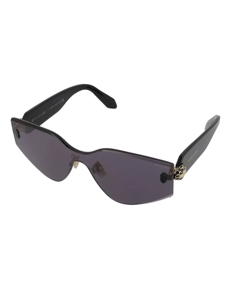 Bulgari BV40034U Oversized Shield Sunglasses — Black Black
