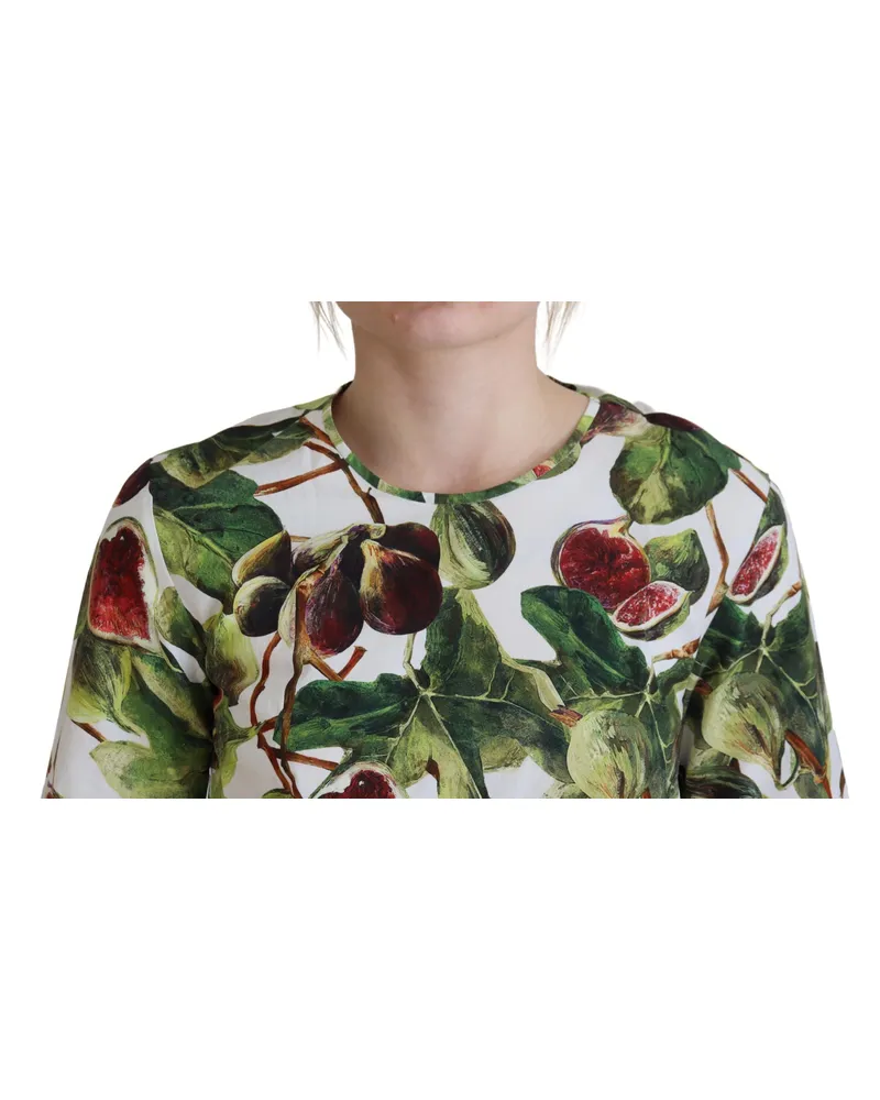 Dolce & Gabbana Figs Fruit Print Cotton T-Shirt — Multicolor Multicolor