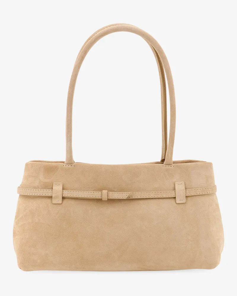 Manu Atelier Women's Shoulder Bag Le Cambon East West Beige Suede Beige
