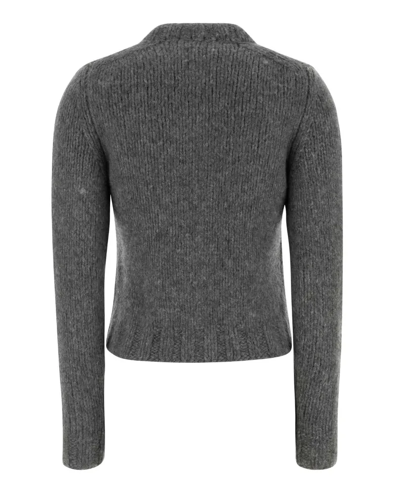Miu Miu Women's Grey Cashmere Cardigan Grigio Exterior: Maglieria Gray