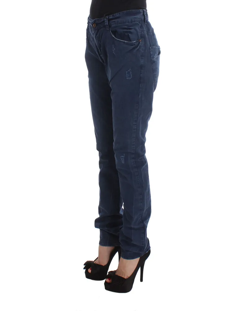 CoSTUME NATIONAL Women's Blue Cotton Blend Denim Jeans Clothing Blue