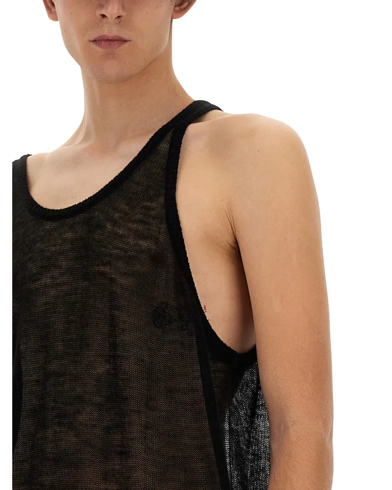 Rick Owens Knitted Wool Tank Top — Black Black