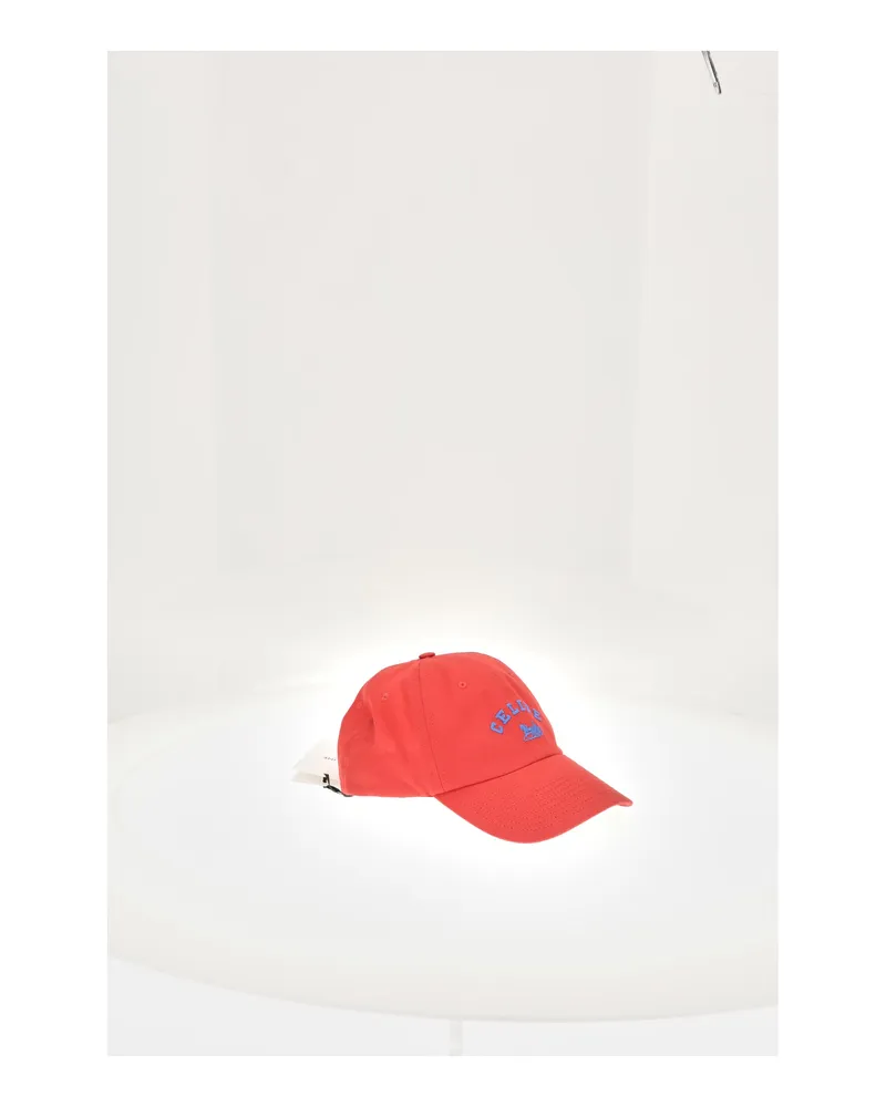 Celine AA0N64Y68 Cotton Baseball Cap — Red Red