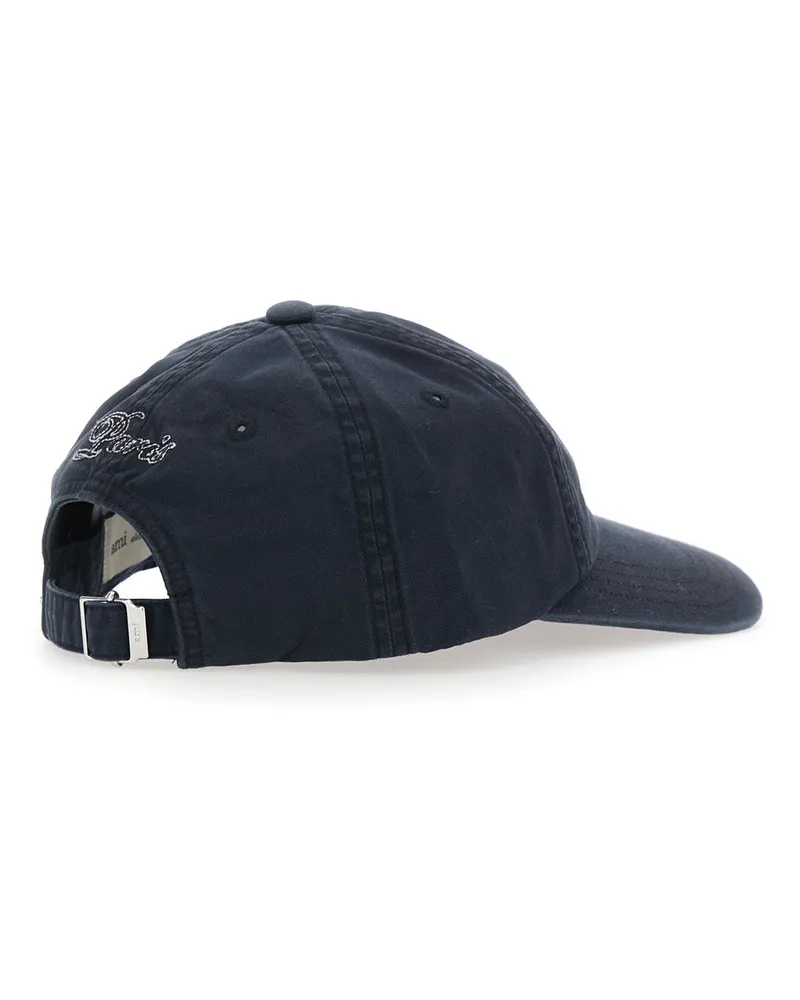 AMI Paris Men's Tech Fabric Baseball Cap Black Hat Black