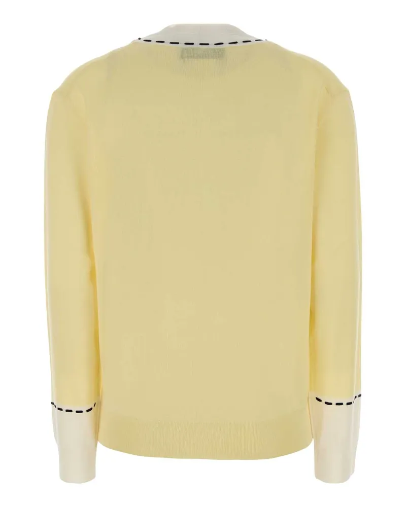 Fendi Women's Yellow Wool Blend Sweater Chips+white Maglieria Yellow