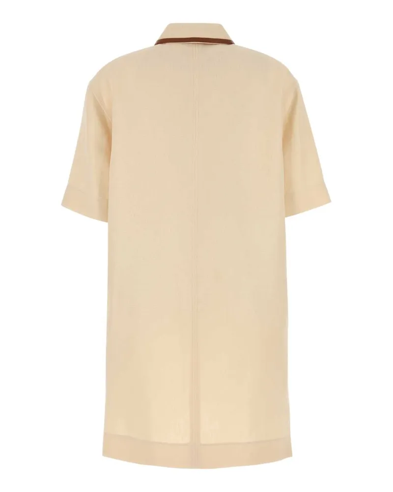 Gucci Women's Sand Linen Mini Dress Cream Exterior: Abiti Cream