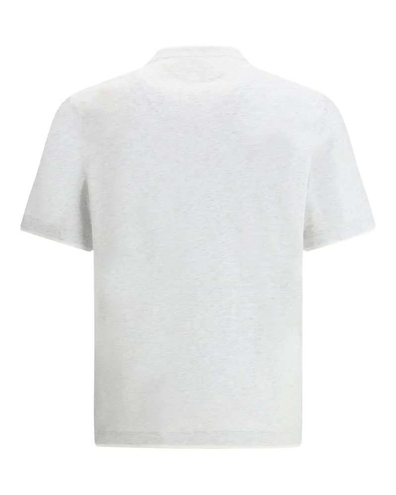 Brunello Cucinelli Men Cotton T-Shirt Perla+bianco Ottico T-Shirts And Polos White