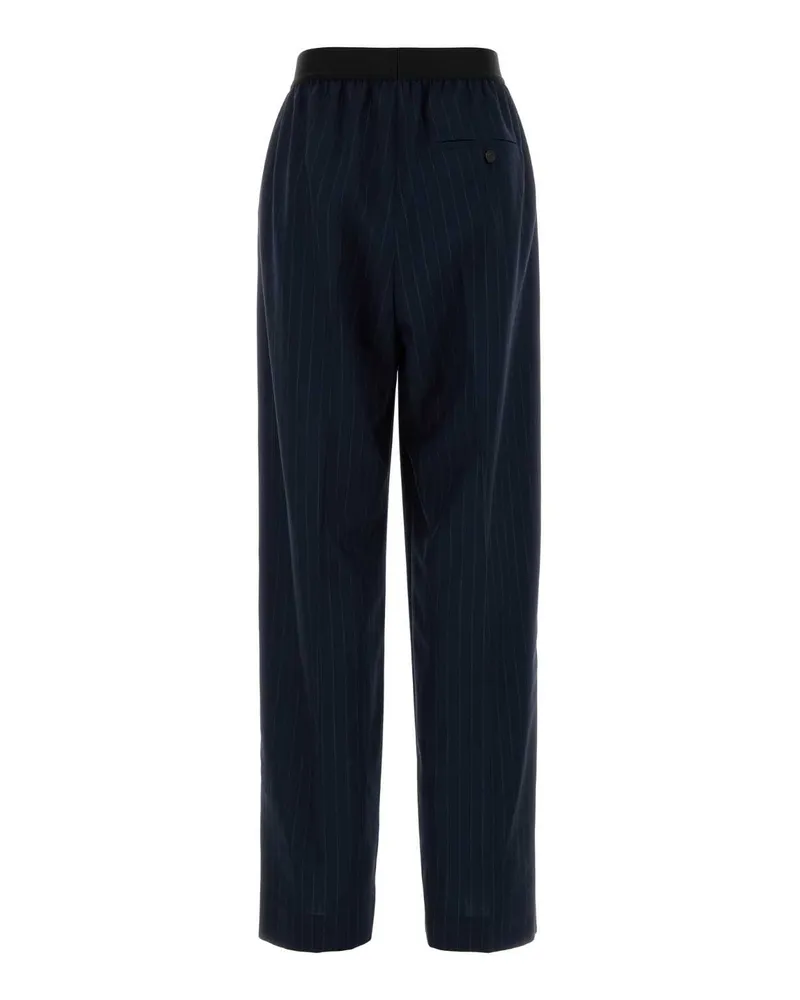 Balenciaga Women's Embroidered Wool Pant Dark Navy Exterior: Pantaloni Navy