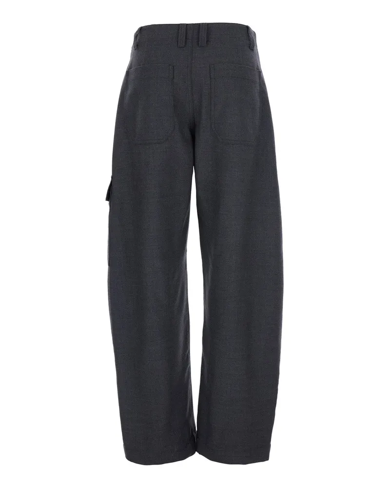 Brunello Cucinelli Virgin Wool Trousers — Gray Gray