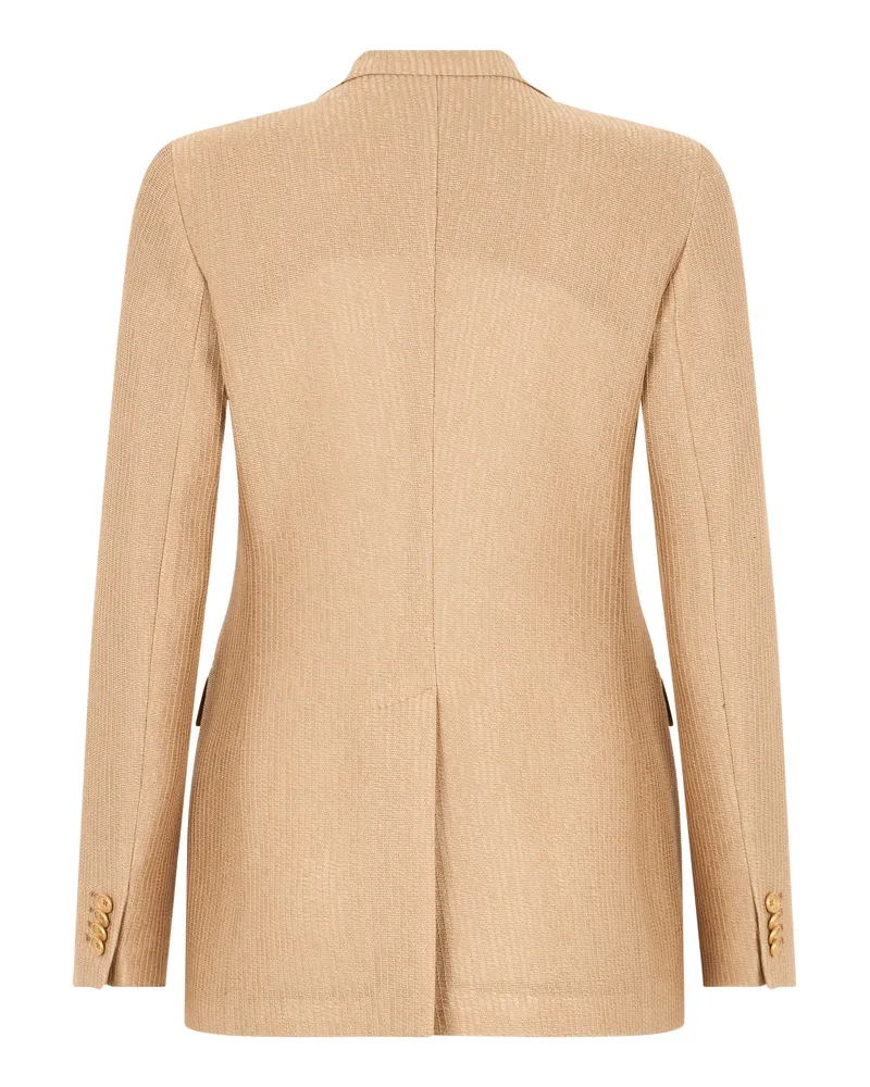Tagliatore Women's Cotton Double-Breasted Blazer Beige Blazers Jacket Beige