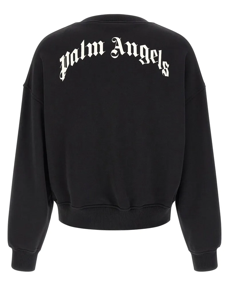 Palm Angels Logo-Embroidered Sweatshirt — Black Black