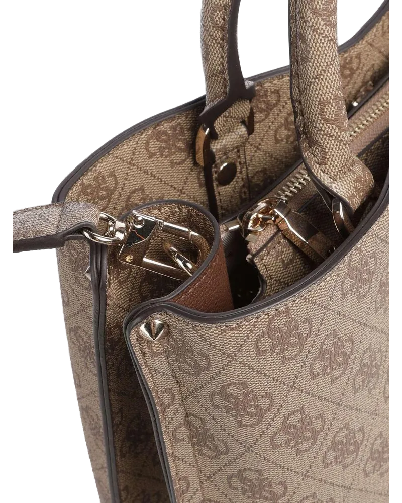 Guess Women's Satchel Bag Latte Logo Polyurethane - Satchel-Bags Beige