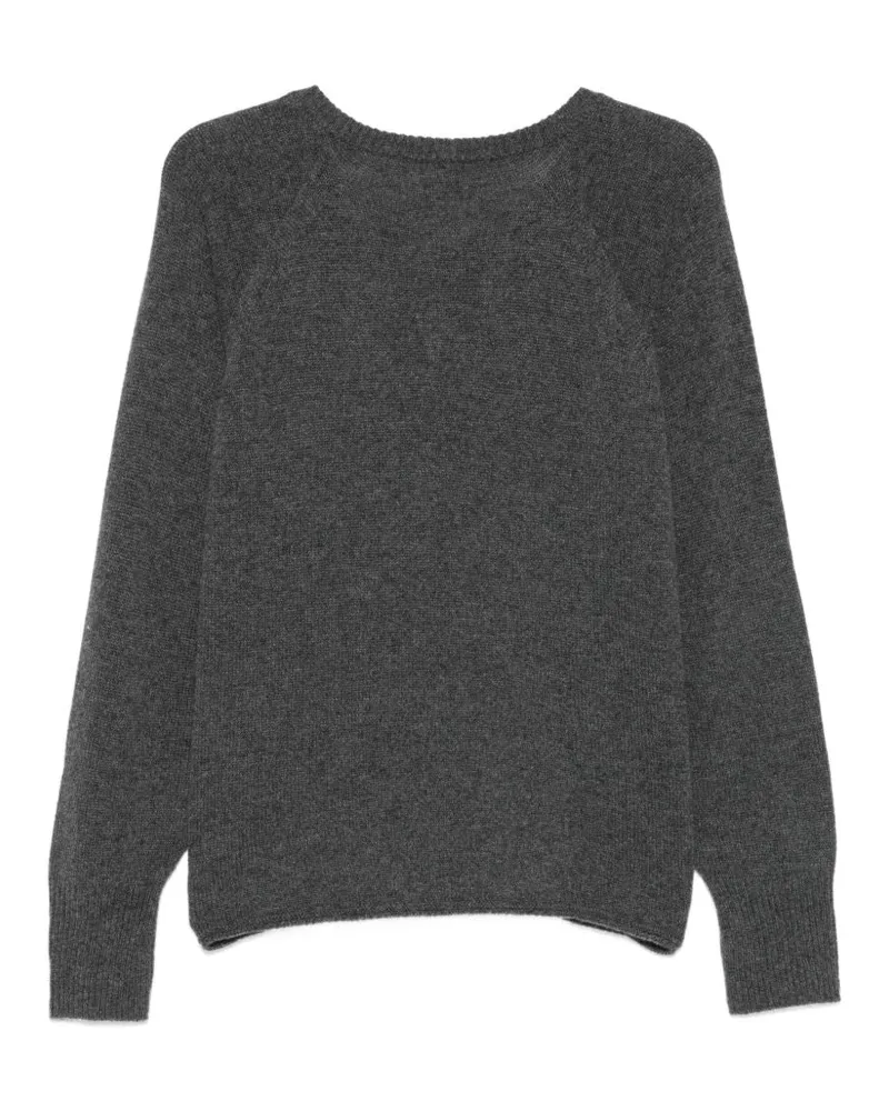 ALYSI Cashmere V-Neck Sweater — Dark Grey Dark
