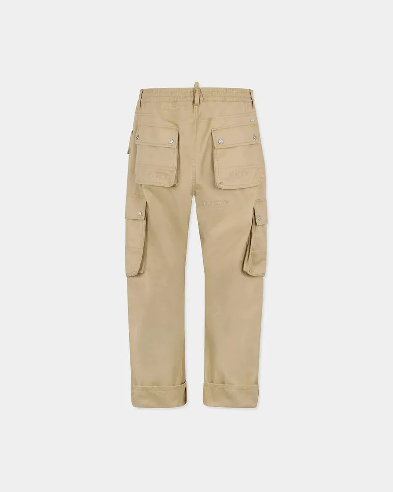Dsquared2 Multi-Pocket Utility Cargo Pants — Beige Beige