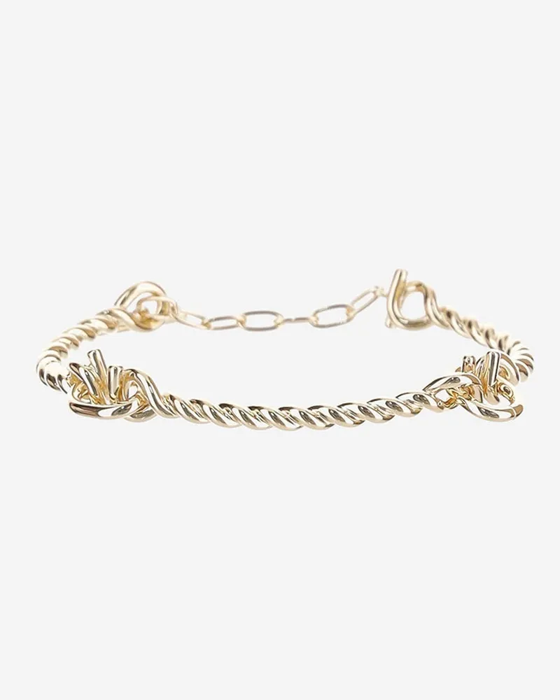 Ferragamo Women's Brass Torchon Hook Bracelet Gold Gold