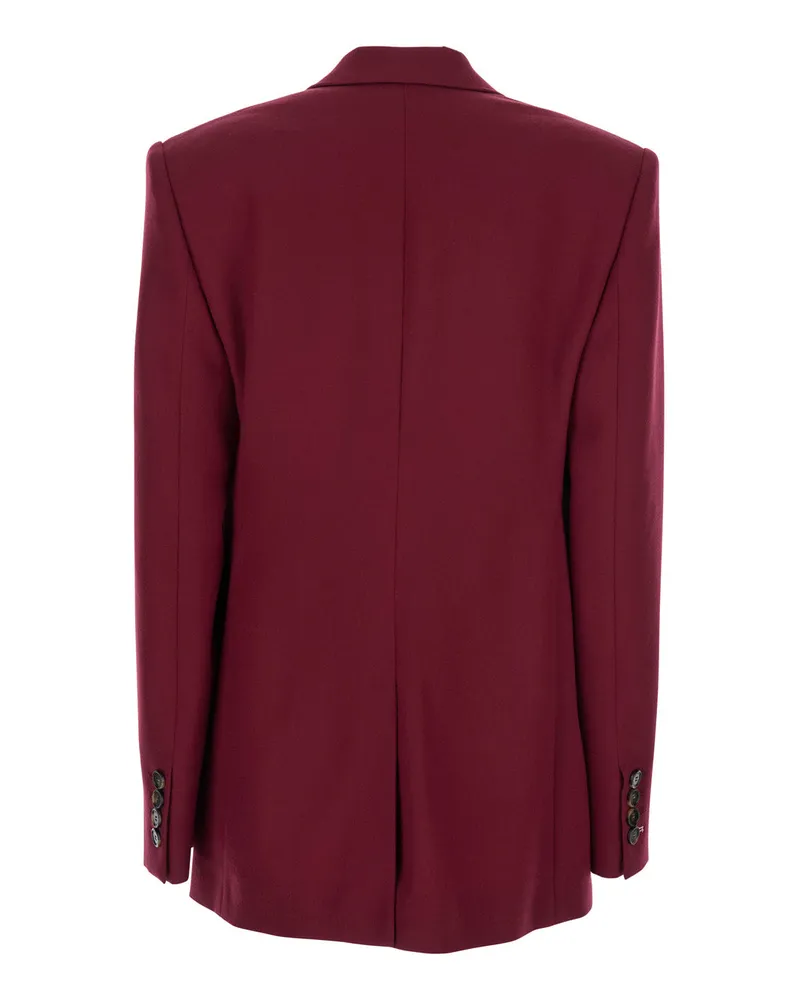 Stella McCartney Women's Bordeaux Single-Breasted Jacket With Notched Revers Viscose Blazers Bordeaux