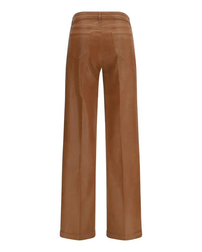 L'Agence Women's Clayton Coated Wide Leg Jeans Light Cognac Cotton; Elastane; Spandex Light